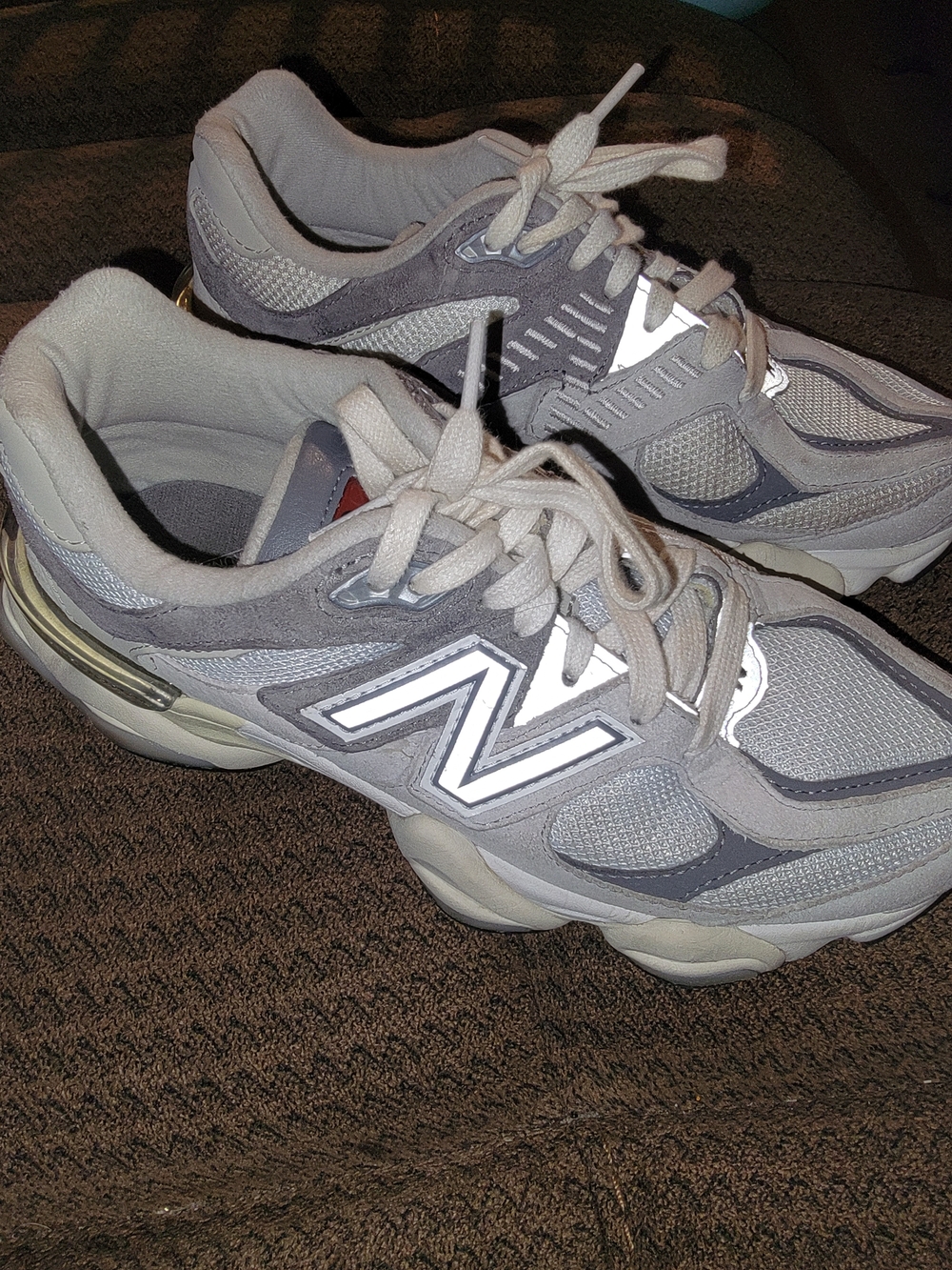 New Balance Women's 9060's Gray & Suede Stylish Sneakers